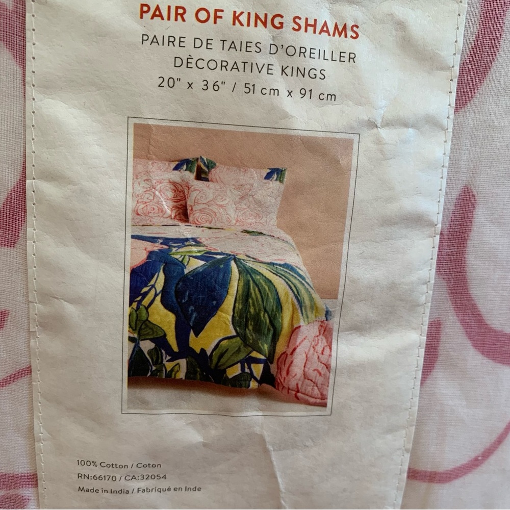 Bridget Thornton Paint and Petals for Anthropologie Roses King Shams - Picture 4 of 5